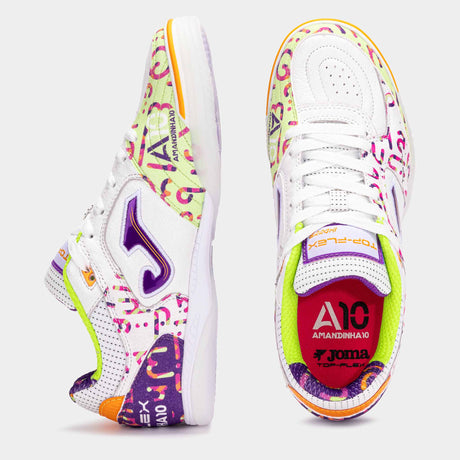 Joma Top Flex 2572 Amandinha Futsal Indoor Soccer Shoes - White / Purple