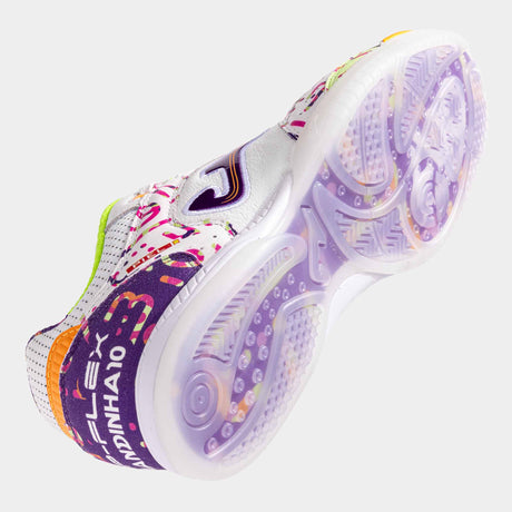 Joma Top Flex 2572 Amandinha Futsal Indoor Soccer Shoes - White / Purple
