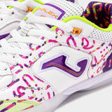 Joma Top Flex 2572 Amandinha Futsal Indoor Soccer Shoes - White / Purple