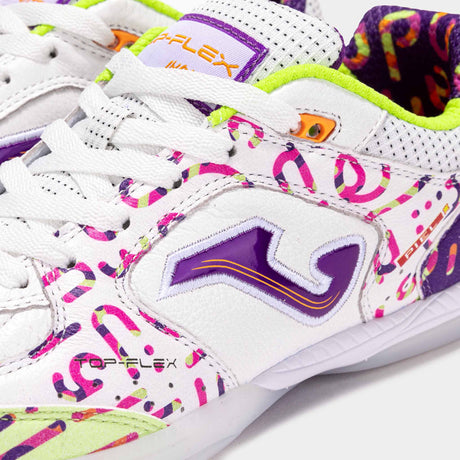 Joma Top Flex 2572 Amandinha Futsal Indoor Soccer Shoes - White / Purple