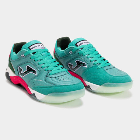 Joma Top Flex Plus 2515 Futsal Indoor Soccer Shoes - Turquoise / White