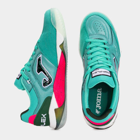 Joma Top Flex Plus 2515 Futsal Indoor Soccer Shoes - Turquoise / White
