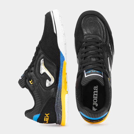 Joma Top Flex Rebound 2501 Futsal Indoor Soccer Shoes - Black / Blue / Yellow