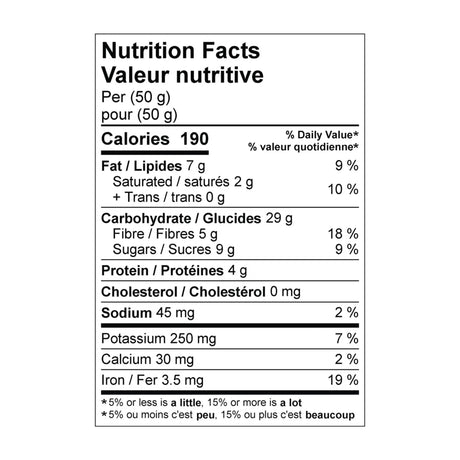 Krono Nutrition Energy Bars Chocolate & Espresso Nutrition Facts