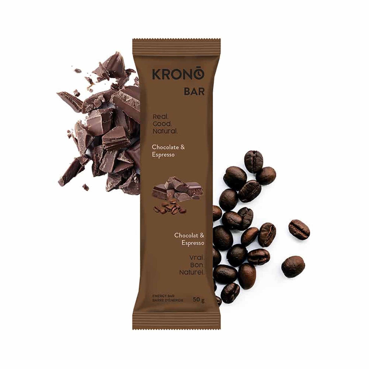 Krono Nutrition Chocolate & Espresso Energy Bars - Box of 12