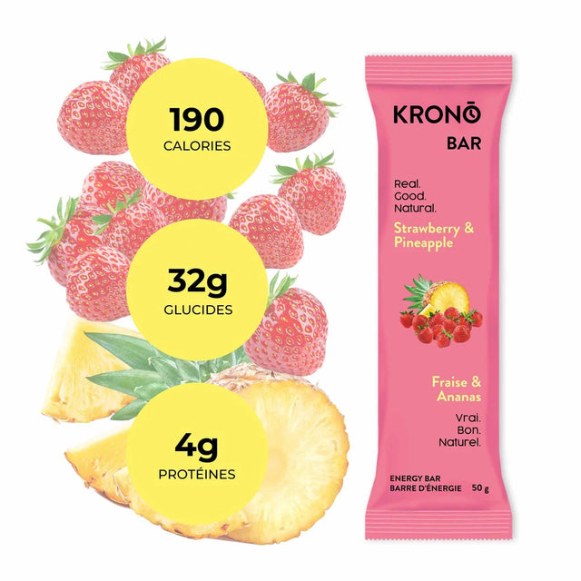Krono Nutrition Strawberry & Pineapple Energy Bars - Box of 12