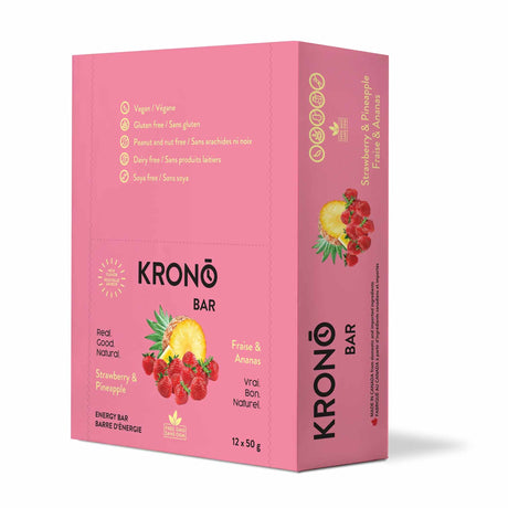 Krono Nutrition Barre énergétique Fraises et ananas - Boîte de 12