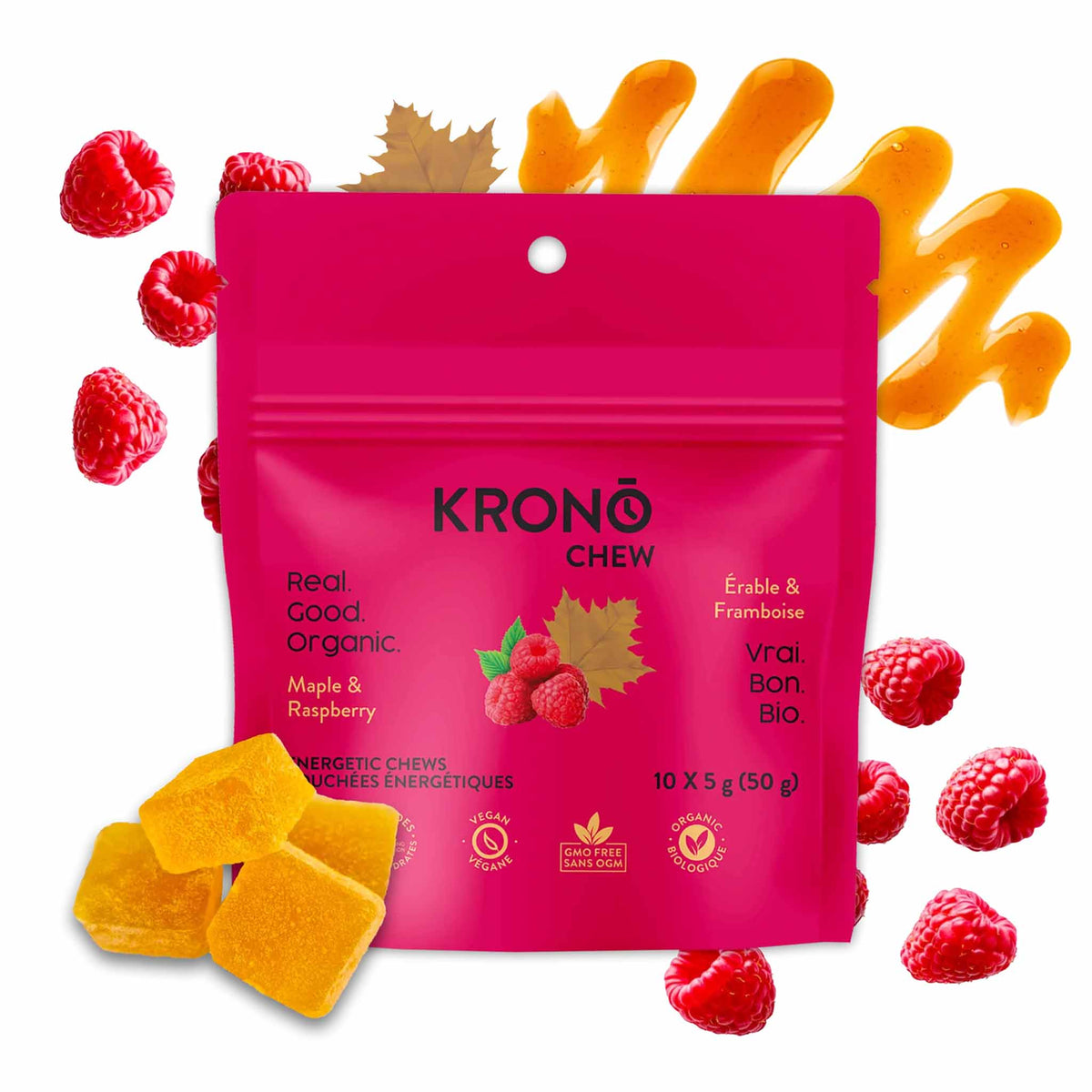 Krono Nutrition Chews Maple & Raspberry - Box of 12