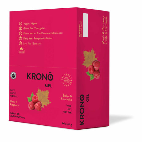 Krono Nutrition Gel énergétique Érable et framboise - Boîte de 24