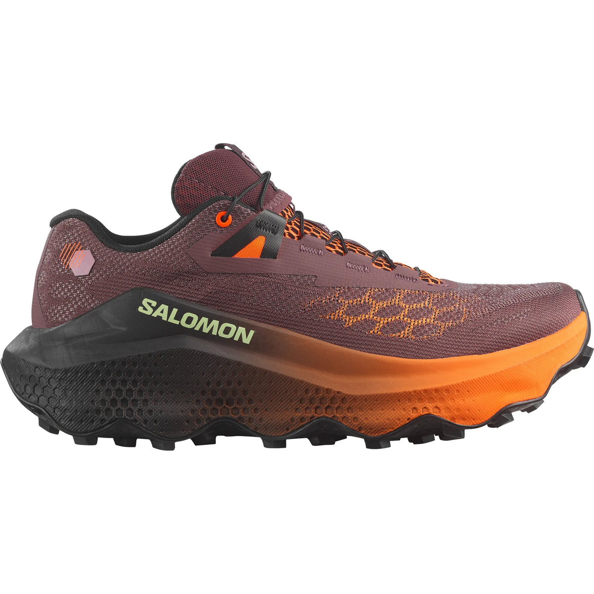 Salomon Ultra Glide 4 trail running shoes for women – Huckleberry / Black / Red Orange (product view)