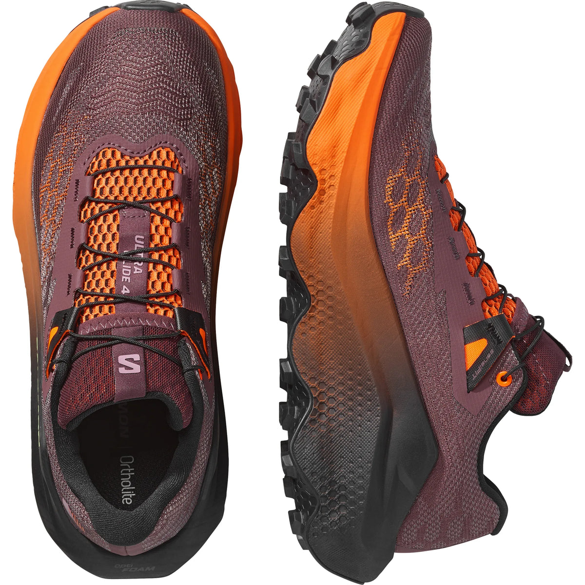 Salomon Ultra Glide 4 trail running shoes for women – Huckleberry / Black / Red Orange (product view 6)