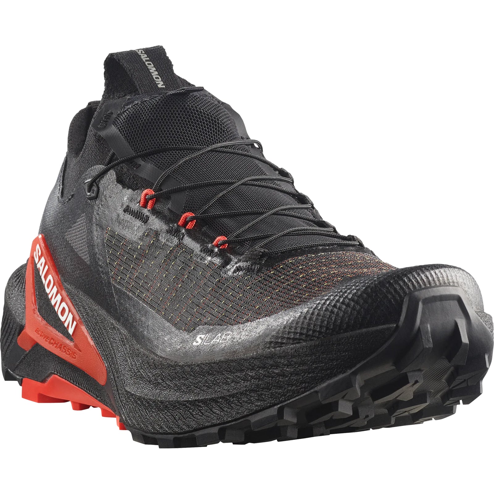 Salomon S/Lab Genesis 2 unisex trail running shoes – Iron / Black / Fiery Red, outer side view