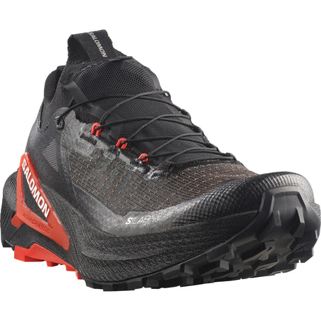 Salomon S/Lab Genesis 2 unisex trail running shoes – Iron / Black / Fiery Red, outer side view