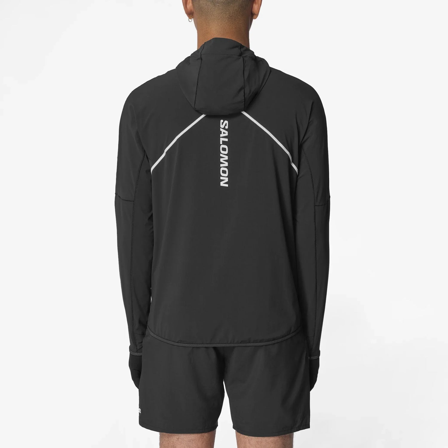 Salomon Sense Aero Hybrid veste mi-couche à demi-zip à capuchon pour homme - Deep Black