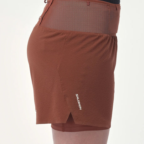 Salomon Sense Aero 2-en-1 short de trail 5 po pour femme - Burnt Umber