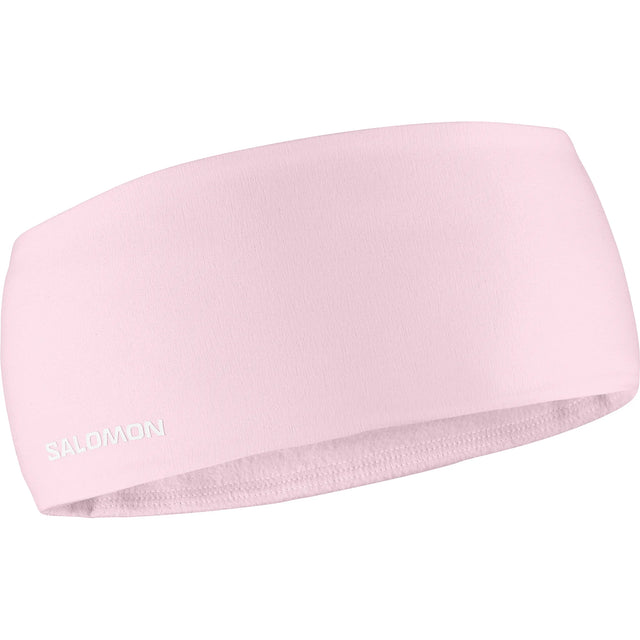 Salomon Run Tech unisex winter running headband - Icy Pink - front view