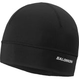 Salomon Run Tech unisex winter running beanie - Deep Black - front view