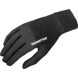 Salomon Merino unisex merino wool running gloves - Deep Black - front view