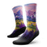 Outway Lavender Heights Crew unisex running sock - Purple / Green - pair, three-quarter view