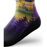 Outway Lavender Heights Crew unisex running sock - Purple / Green - side view