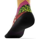 Outway Lazy Head Crew unisex running sock - Pink / Green - heel view