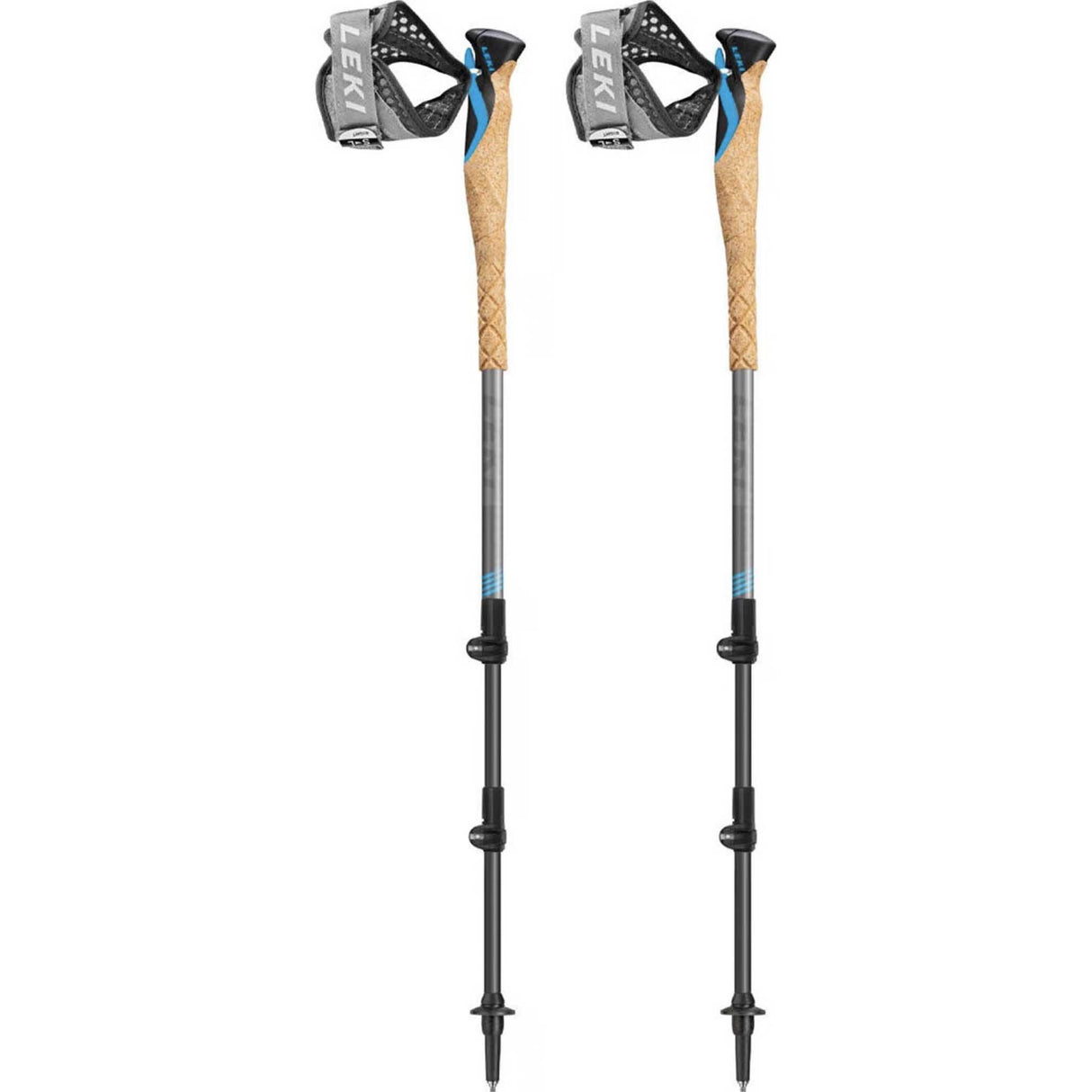 Leki Cross Trail 3 Carbon bâtons de cross trail paire -  Gris / Bleu