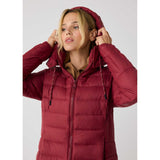 Lolë Claudia manteau duvet capuchon -rouge toscane