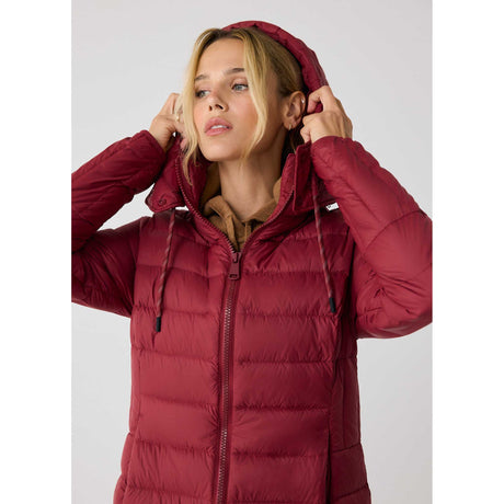 Lolë Claudia manteau duvet capuchon -rouge toscane