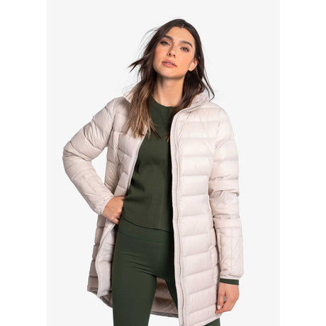 Lolë Claudia manteau duvet femme ouvert - Beige Argenté