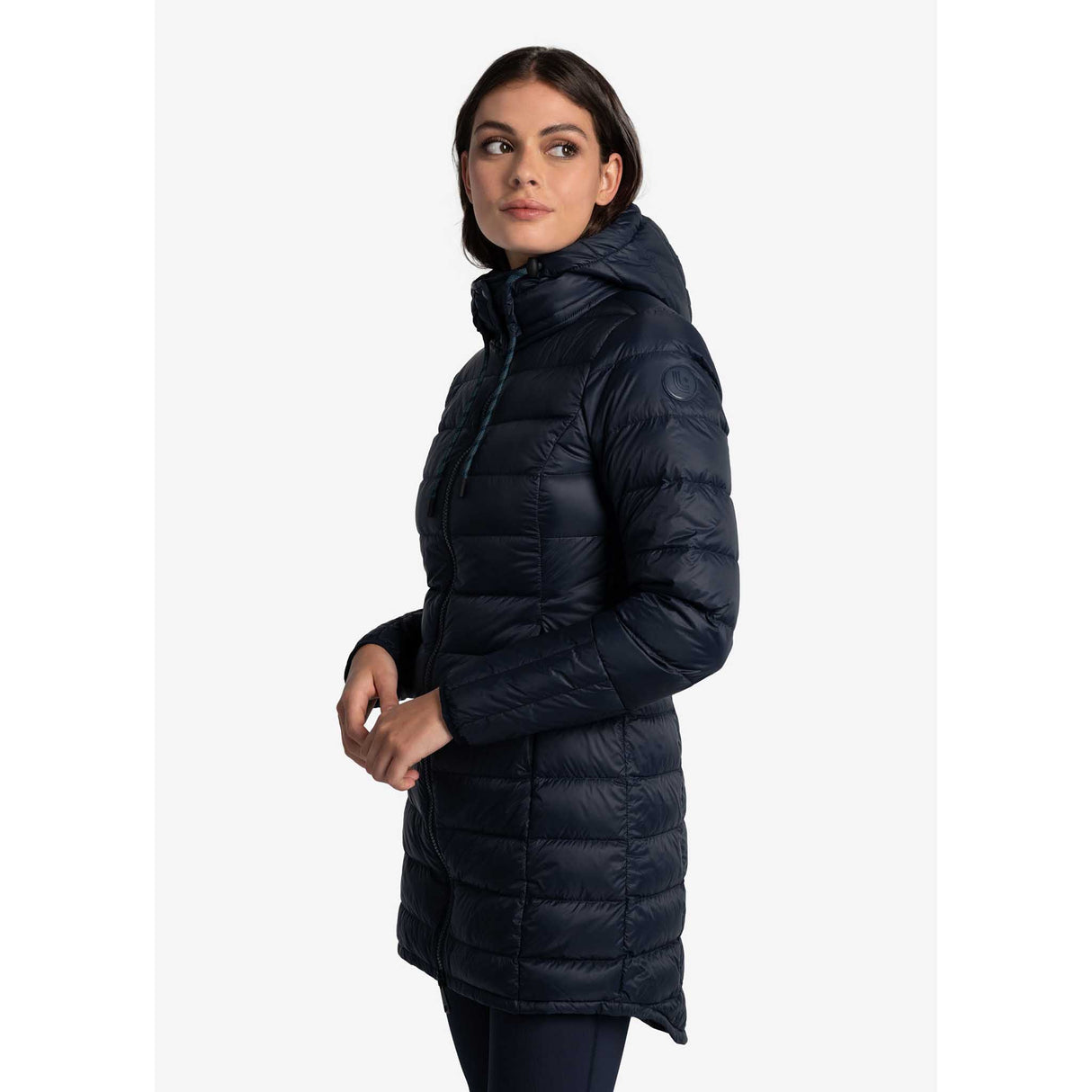 Lolë Claudia manteau mi-long lateral- bleu espace