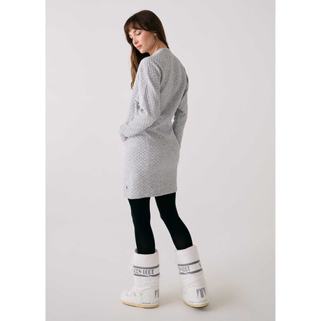 Lolë robe Clover 2 avec col en V dos - Gris pâle chiné