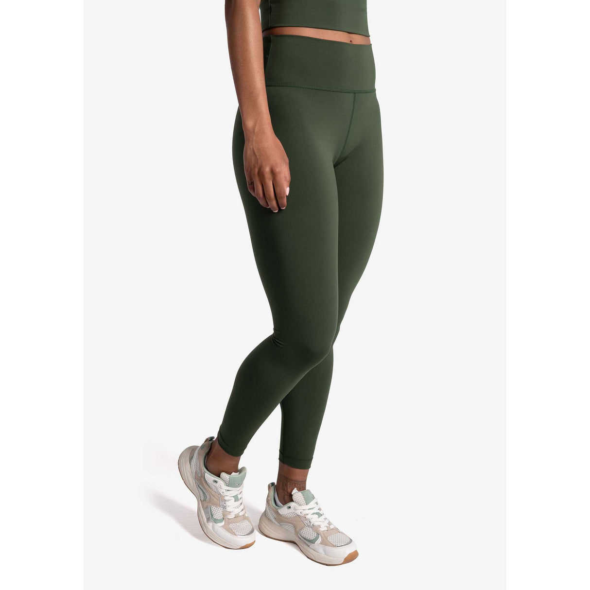 Lolë legging Comfort Stretch femme lateral- kombu