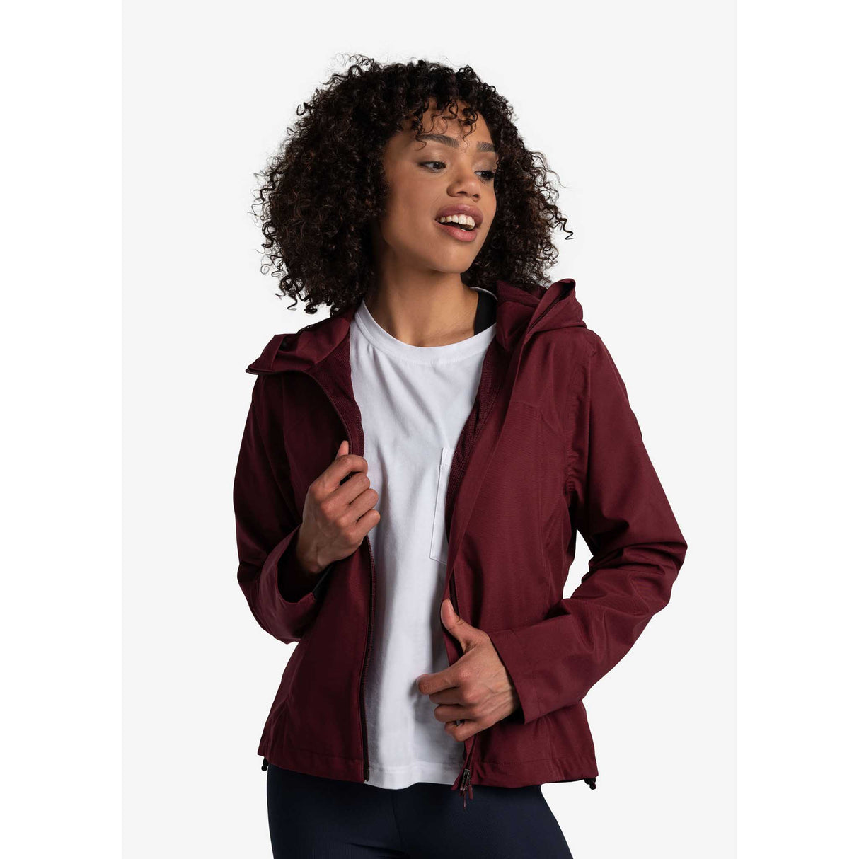 Lolë manteau de pluie Element court femme ouvert- porto