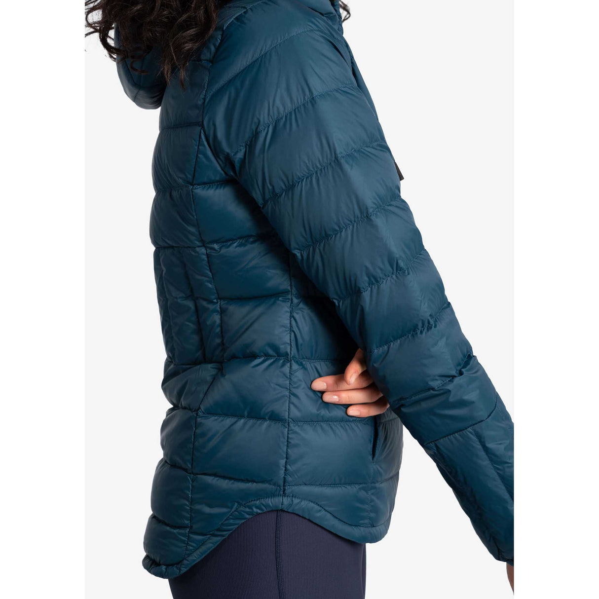 Lolë manteau court en duvet Emeline femme manches-bleu fjord