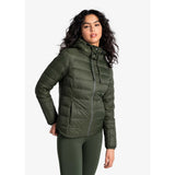 Lolë manteau court en duvet Emeline femme face-kombu