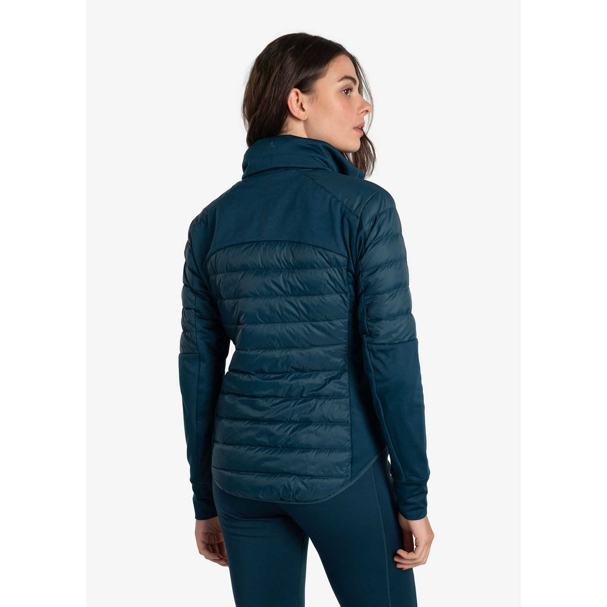 Lolë manteau coupe-vent isolé Just pour femme dos- bleu fjord