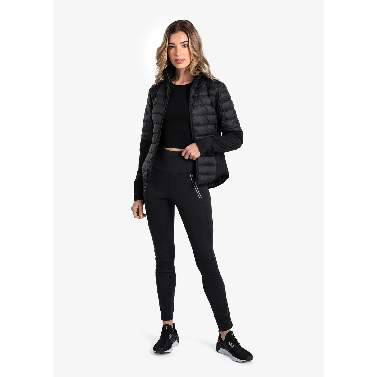 Lolë manteau coupe-vent isolé Just pour femme face - noir