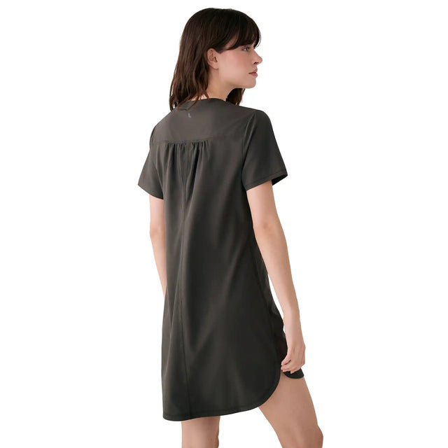 Lolë Robe col en V Olivie - Vert olive