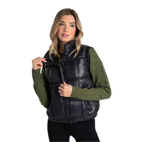 Lolë veste sans manches en duvet Rose pour femme - Noir