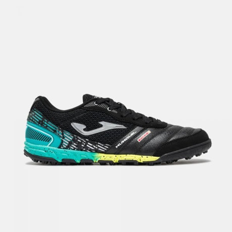 Joma Mundial 26 turf, black and turquoise - outer side view