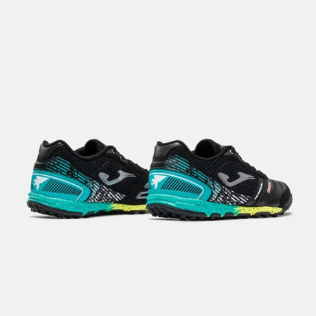 Joma Mundial 26 turf, black and turquoise - back view