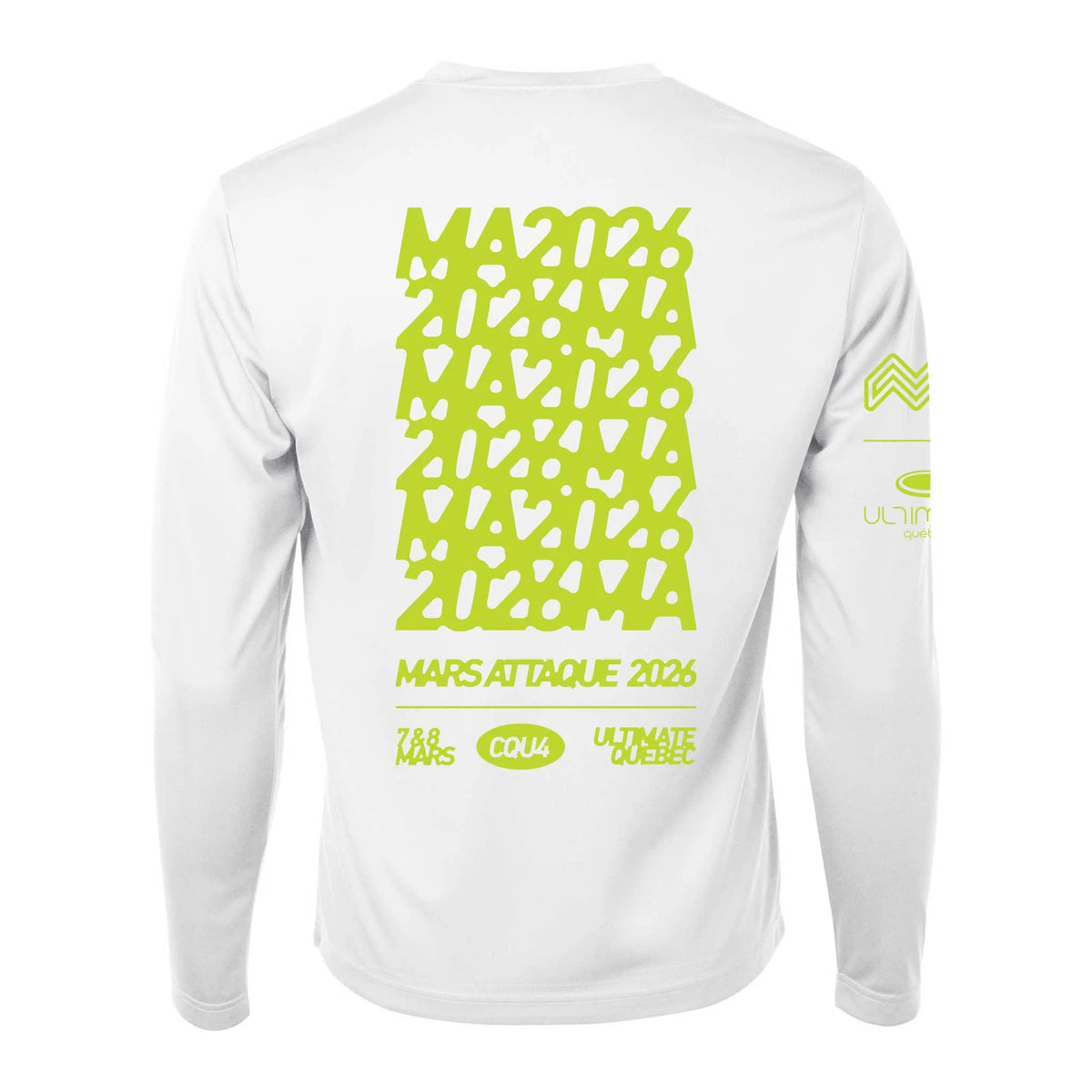 T-Shirt Manches Longues Mars Attaque 2026 - Blanc