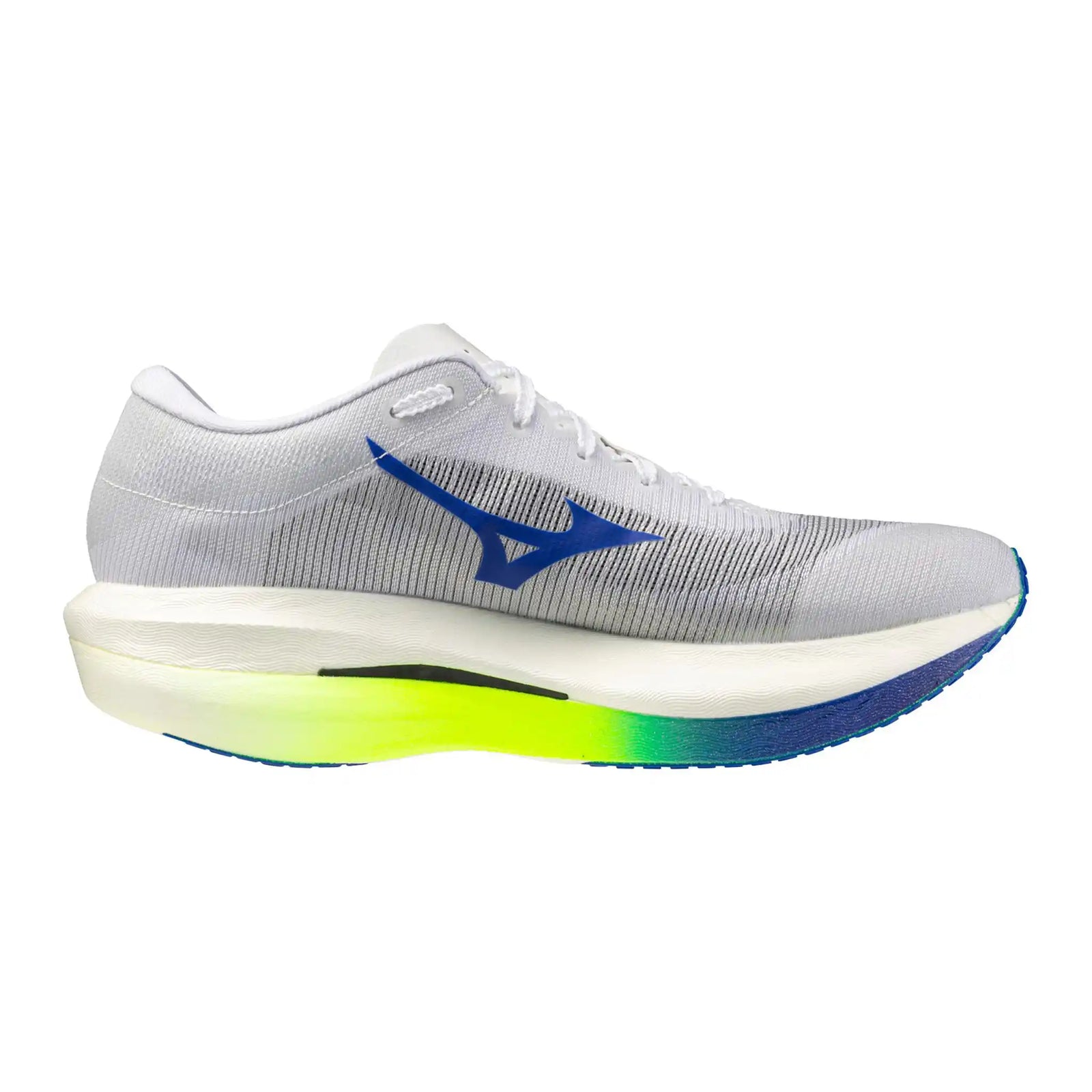 Mizuno Hyperwarp Pro chaussures de course à pied unisexes - White / Lightning Yellow