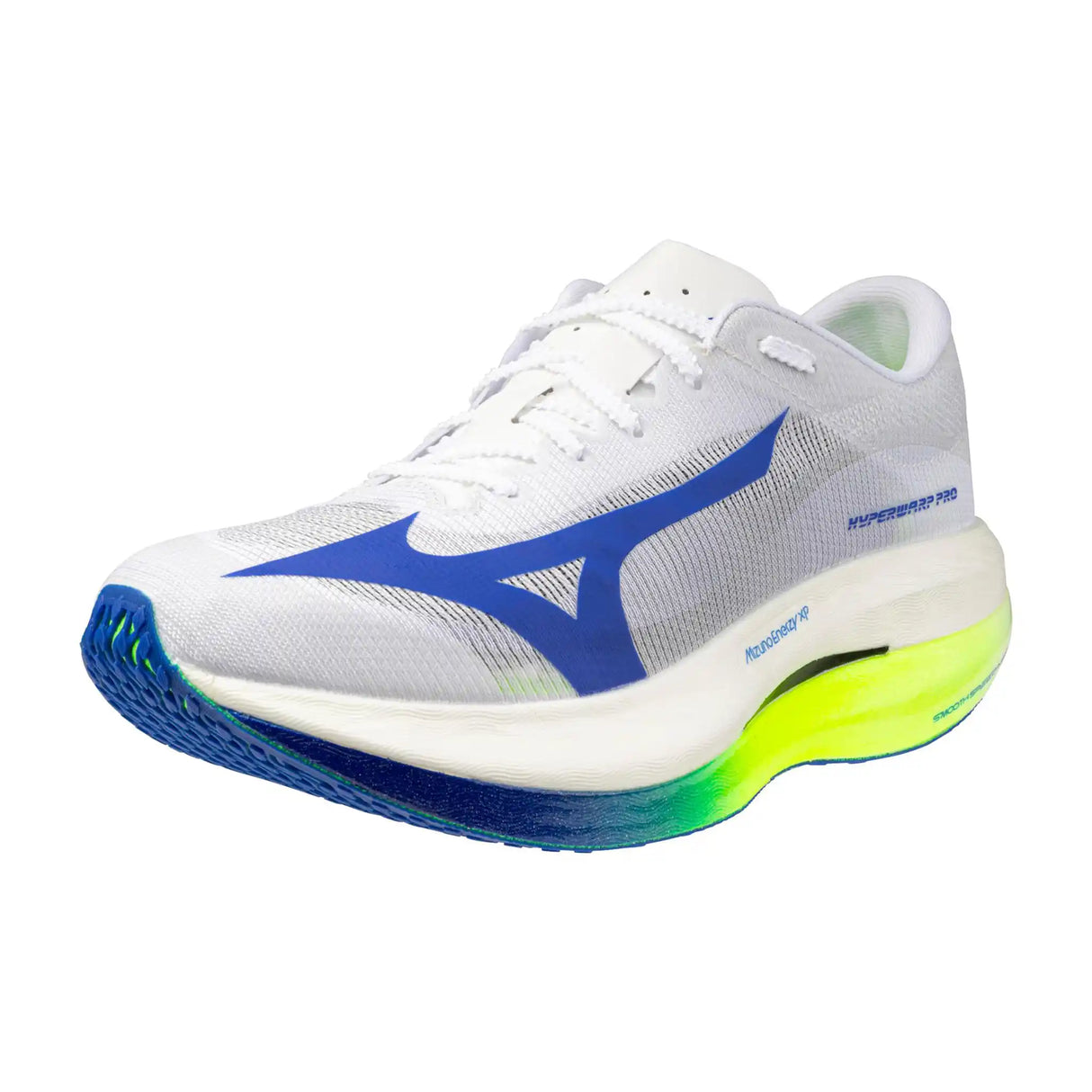 Mizuno Hyperwarp Pro chaussures de course à pied unisexes - White / Lightning Yellow