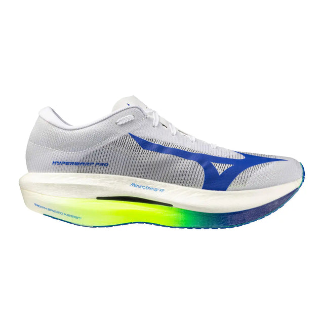 Mizuno Hyperwarp Pro chaussures de course à pied unisexes - White / Lightning Yellow