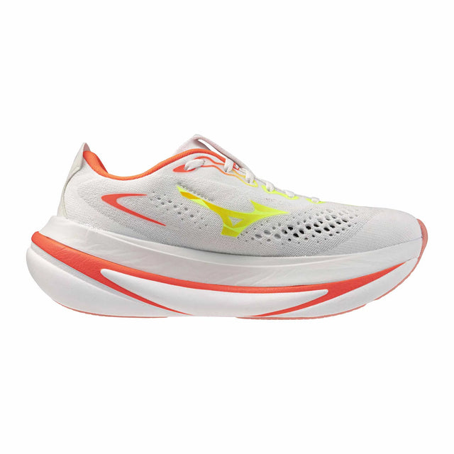 Mizuno Sky Prime chaussure de course à pied pour femme, coloris White / Lime Pulp — vue 4
