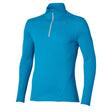 Mizuno Thermal Charge half-zip long-sleeve running shirt for men, Blue Jewel — main image