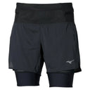 Mizuno short de course à pied multipoches 2-en-1 pour femme - Noir