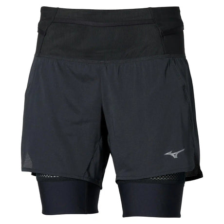 Mizuno short de course à pied multipoches 2-en-1 pour femme - Noir