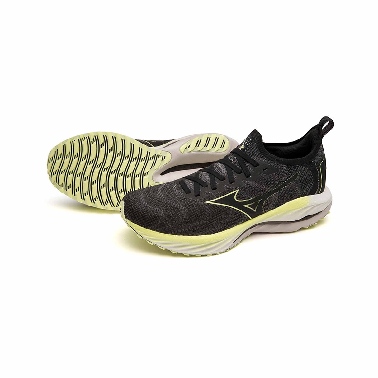 Mizuno Wave Neo Wind chaussures de course à pied pour homme - Undyed Black / Luminous